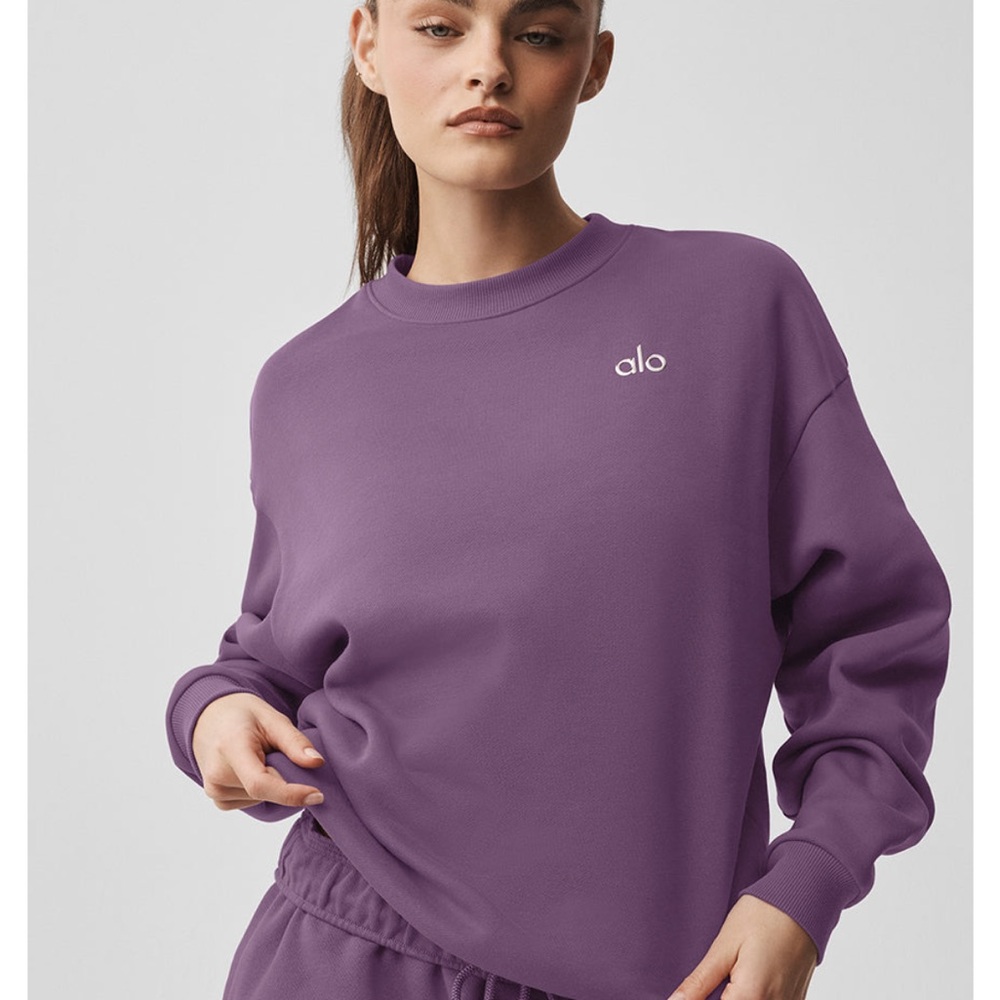 ALO Accolade Crew Neck Pullover Plum Kiss Sweatshirt Size XS NWT SOLD OUT ONLINE